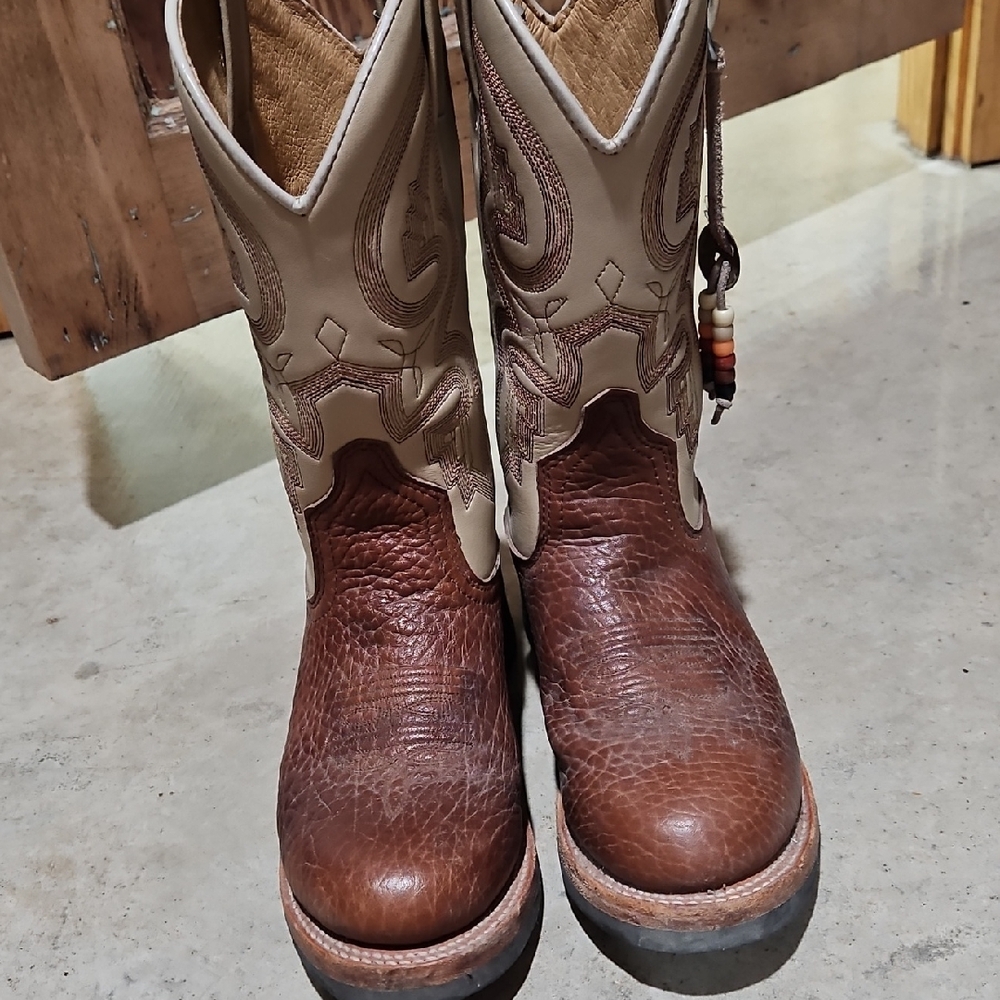 Roper Tan and Cream Leather Boots